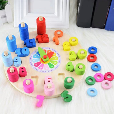 Reloj de aprendizaje Smart Time de EcoToys | Rompecabezas de madera educativo - Experiencia de juego educativa para niños
